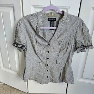 Gray & White Striped Shirt